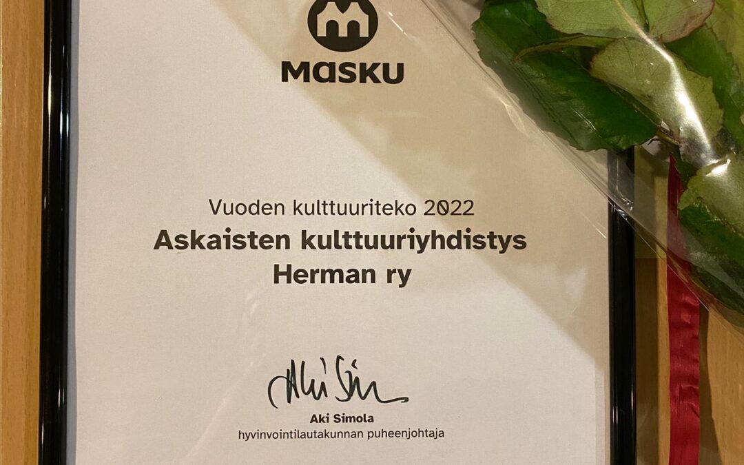 Hermanille Vuoden kulttuuriteko 2022-palkinto